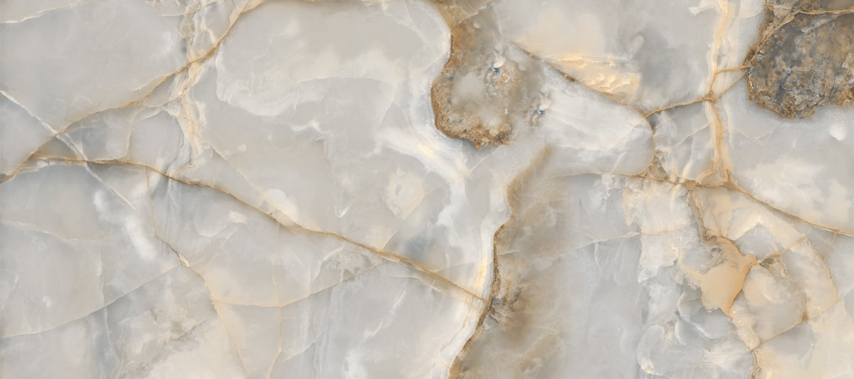 Natural Cream Onyx Vein Wall Mural in your room — zoomed