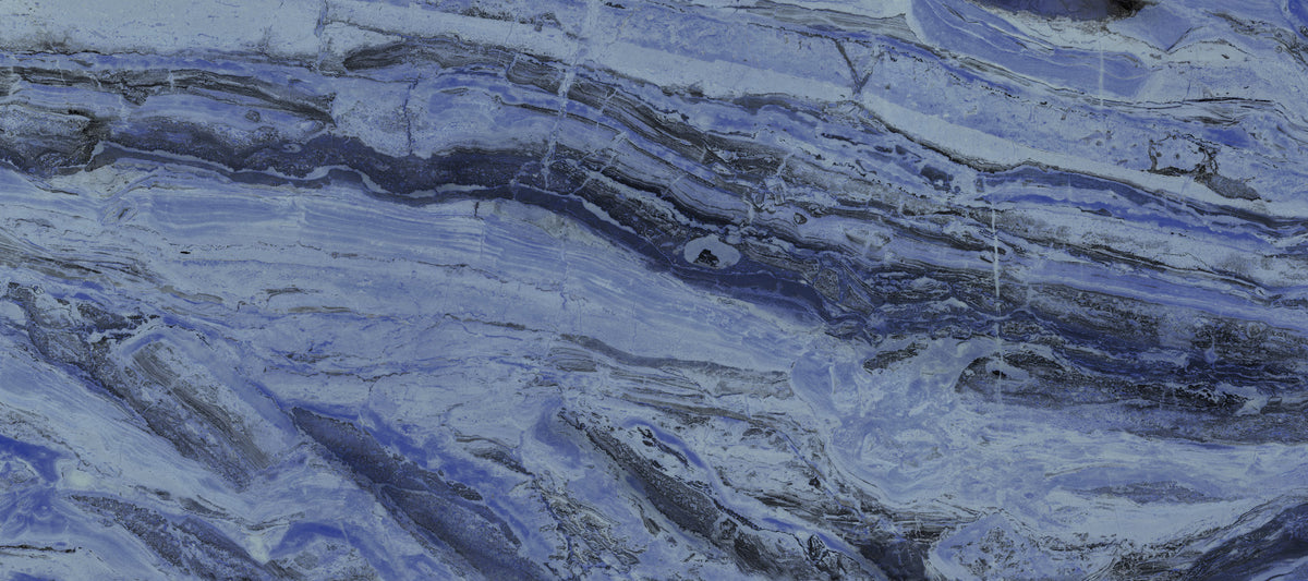 Midnight Cobalt Marble Veins Wall Mural