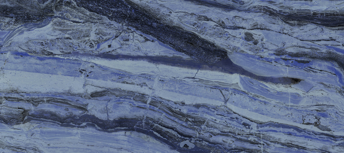 Midnight Cobalt Marble Veins Wall Mural
