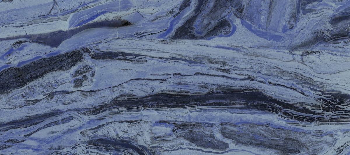 Abstract Swirls in Indigo and Slate Wall Mural in your room — zoomed