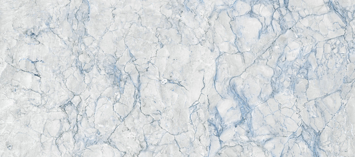 Serene Blue Veined Marble Texture Wall Mural