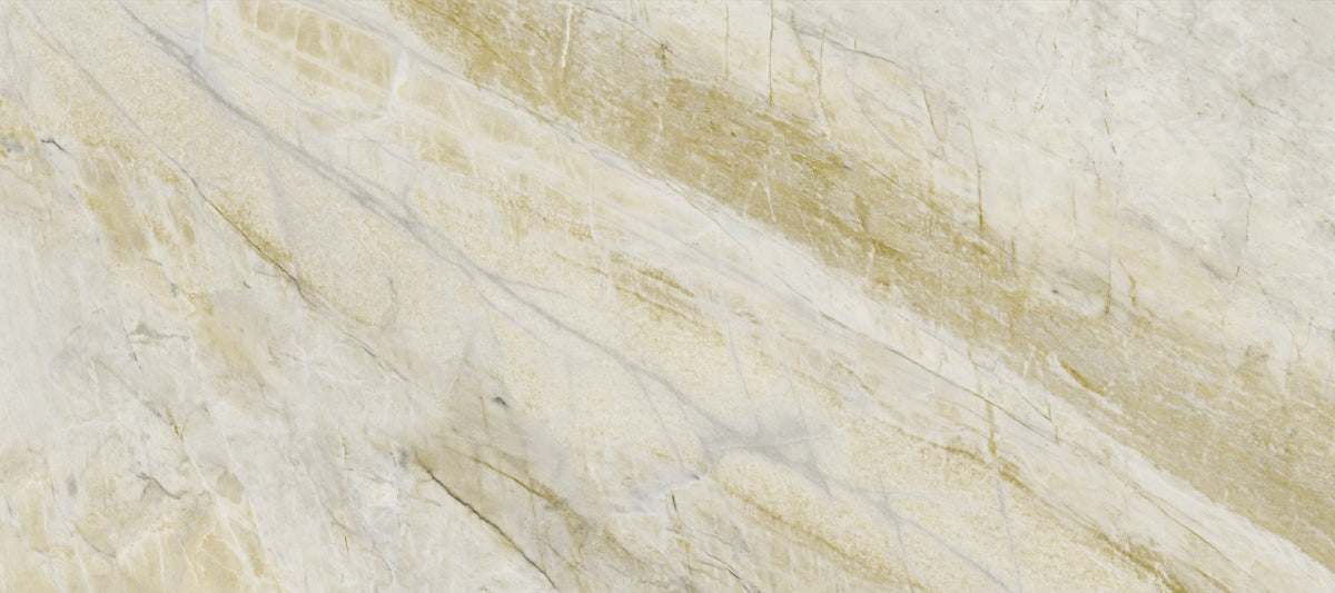 Golden Veined Calacatta Marble Wall Mural in your room — zoomed