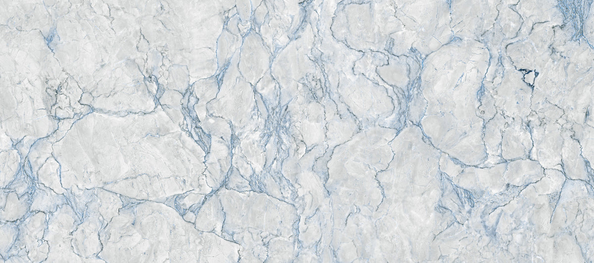 Cool Blue Marble Veining Wall Mural in your room — zoomed