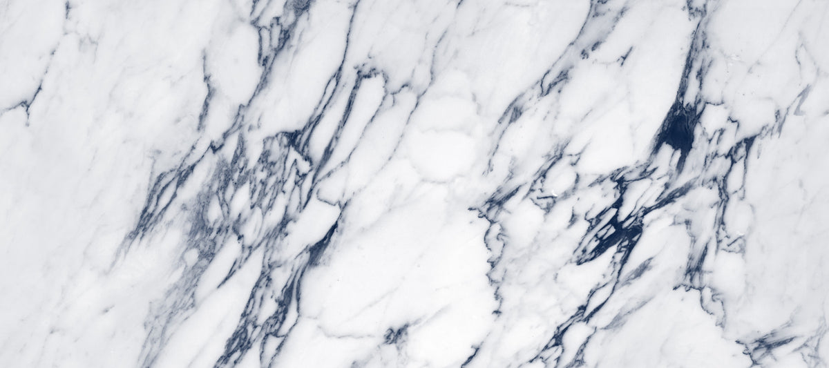 Classic White and Blue Veined Marble Wall Mural