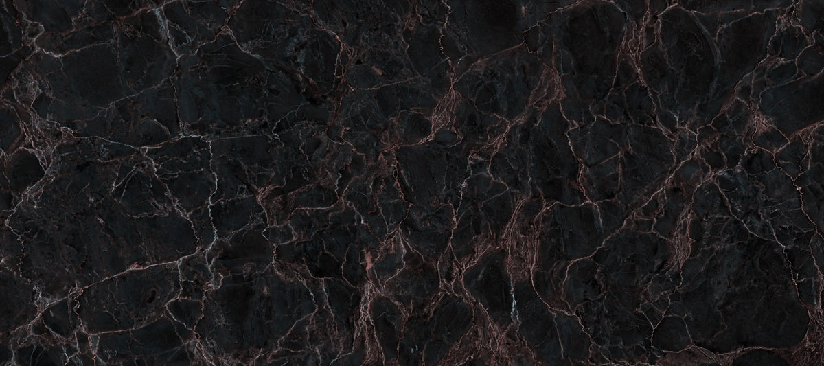 Midnight Copper Vein Marble Wall Mural in your room — zoomed