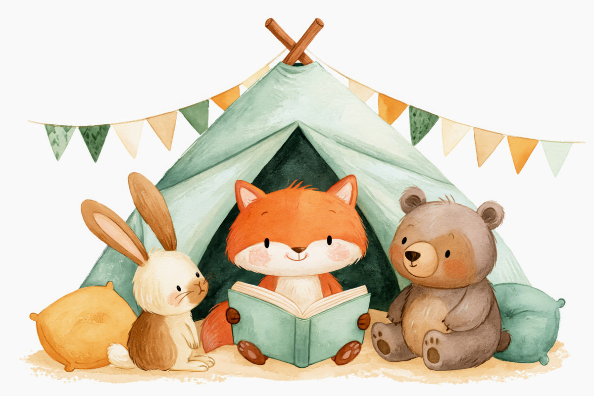 Fox and Friends Camping Adventure Wall Mural
