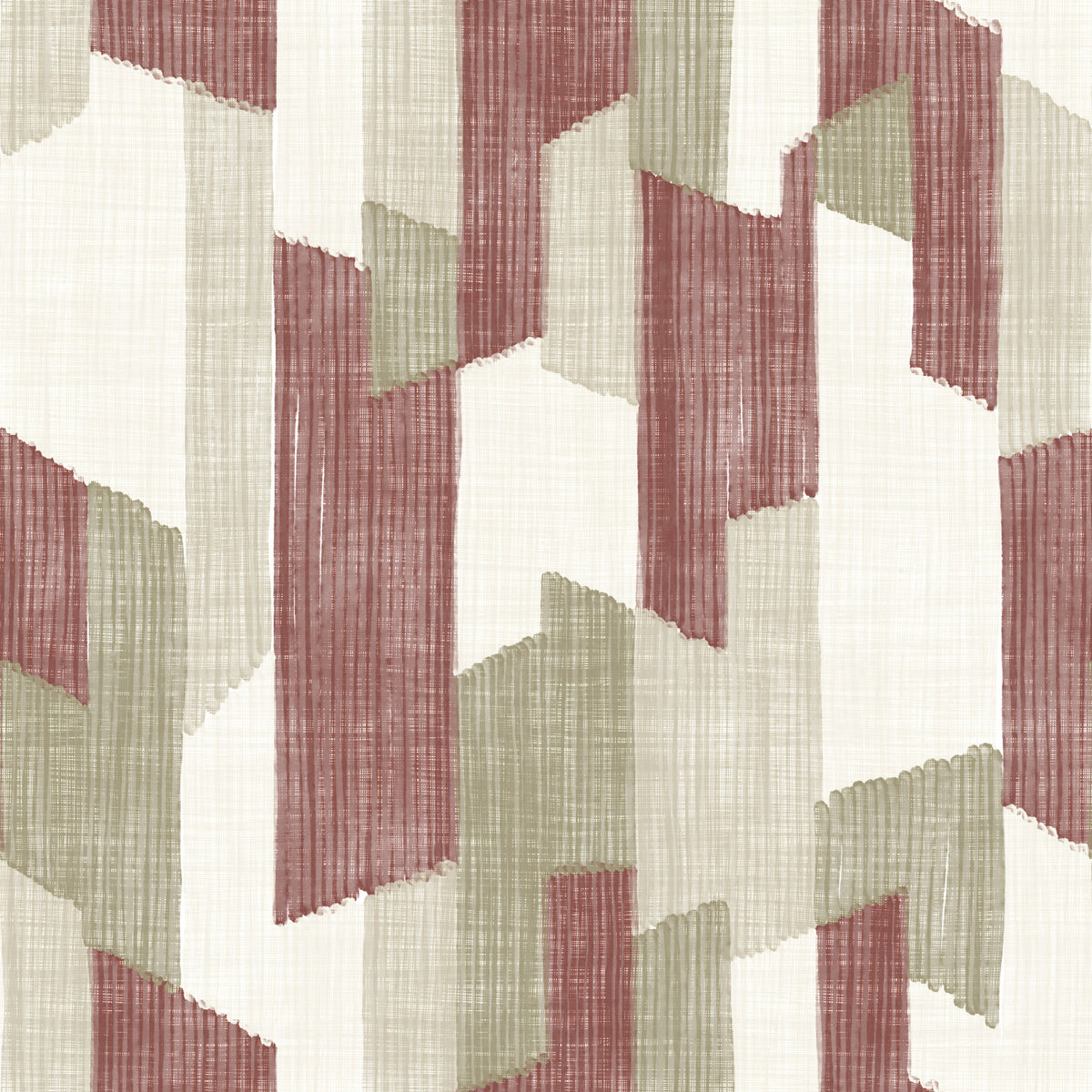 Modern Textured Hand Painted Geometries Earthy Wallpaper⁠