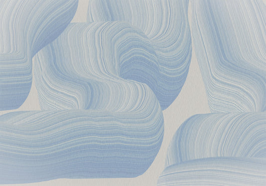Cerulean Waves Abstract Wall Mural
