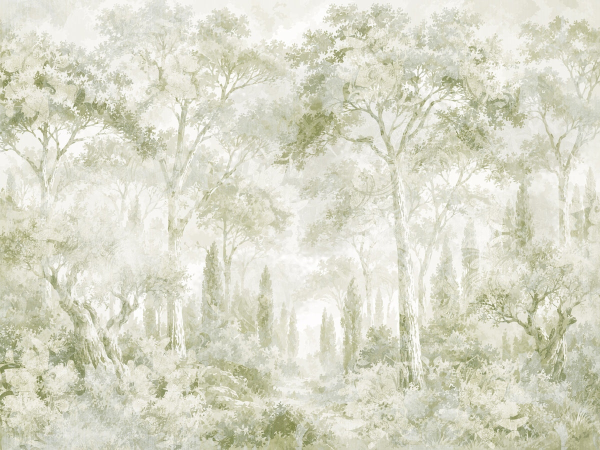 Eucalyptus Green Tuscan Forest Path Wall Mural Wall Mural in your room — zoomed