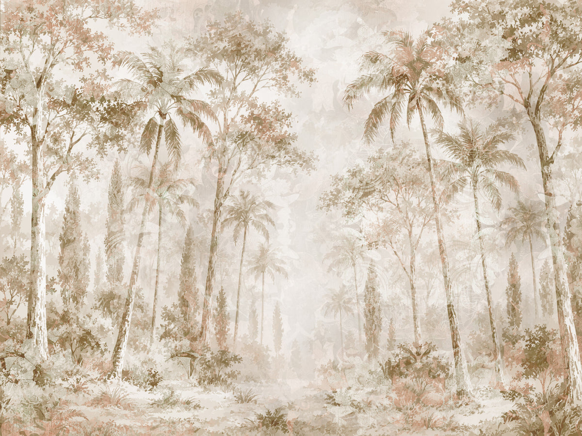 Sepia Jungle Dream Wall Mural Wall Mural