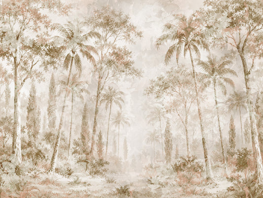 Sepia Jungle Dream Wall Mural Wall Mural