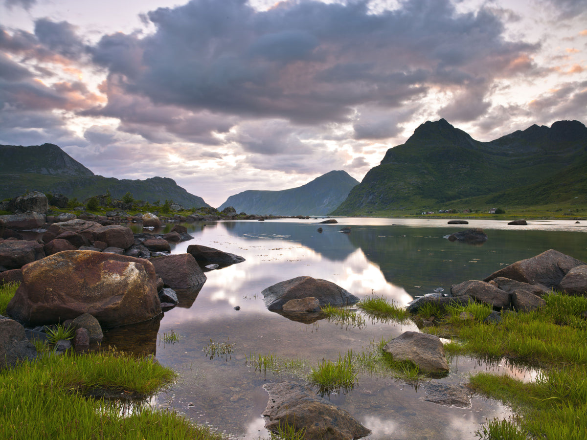 Still Water Highland Horizon Wall Mural in your room — zoomed