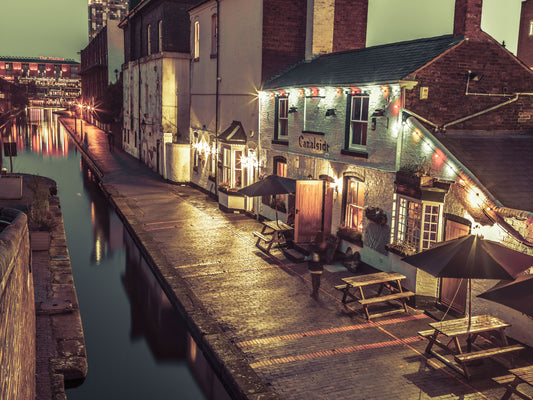 Evening Canal Side Path Wall Mural