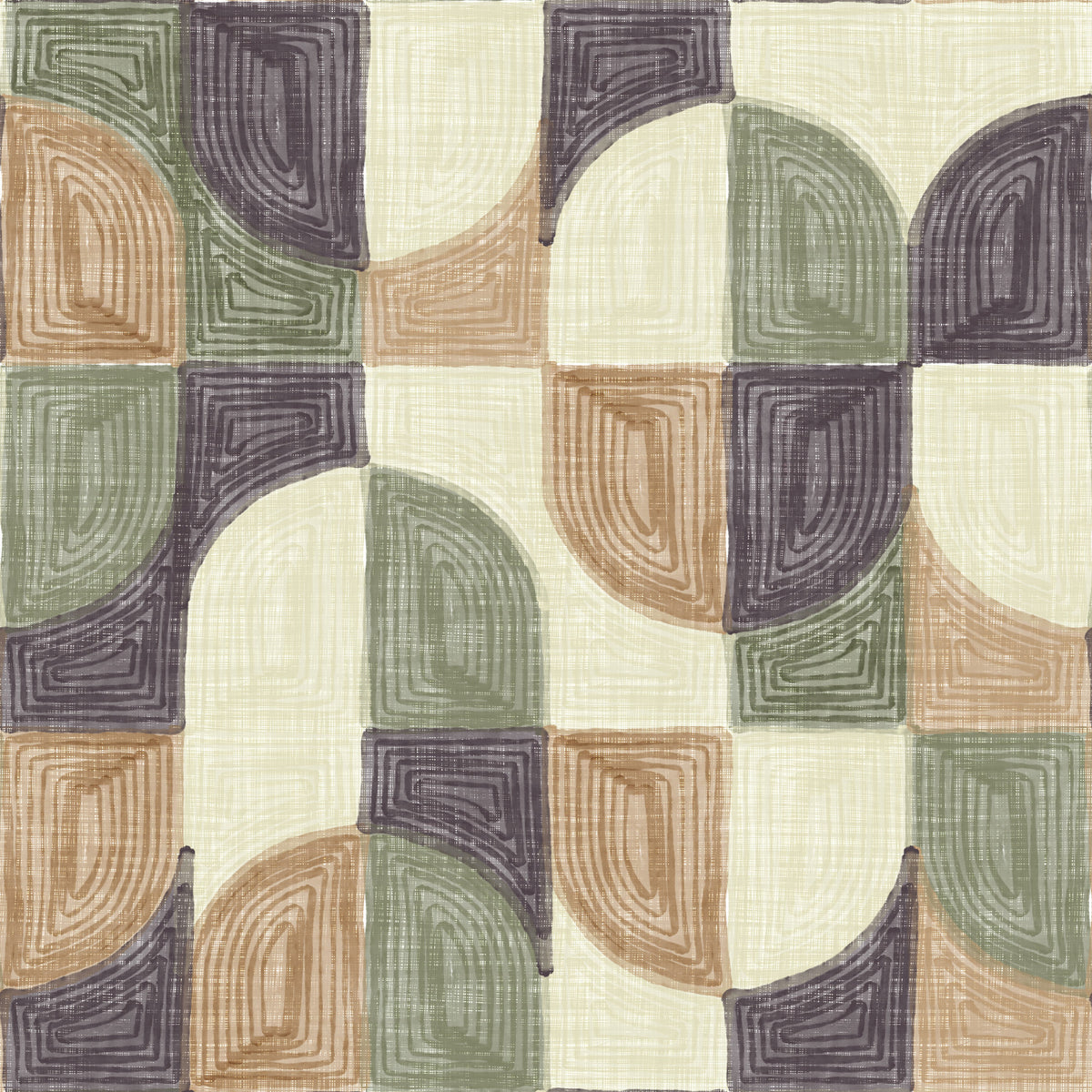 Bold Textured Hand Painted Geometries Curated Harmony Tones Wallpaper⁠