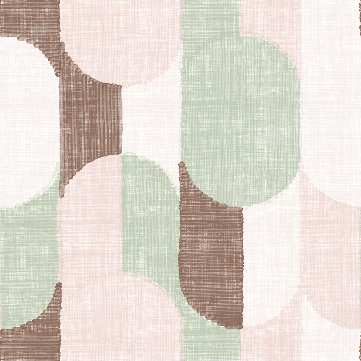 Mid Century Textured Hand Painted Geometries Grandmillennial Delight Soft Wallpaper⁠ in your room — zoomed