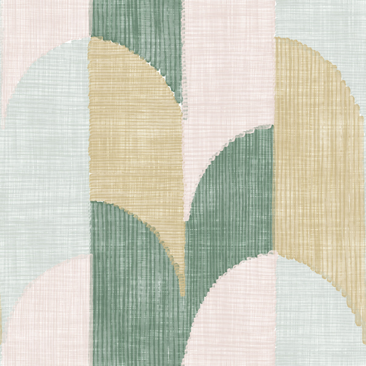 Mid Mod Textured Hand Painted Geometries Beautifully Balanced Wallpaper⁠ in your room — zoomed