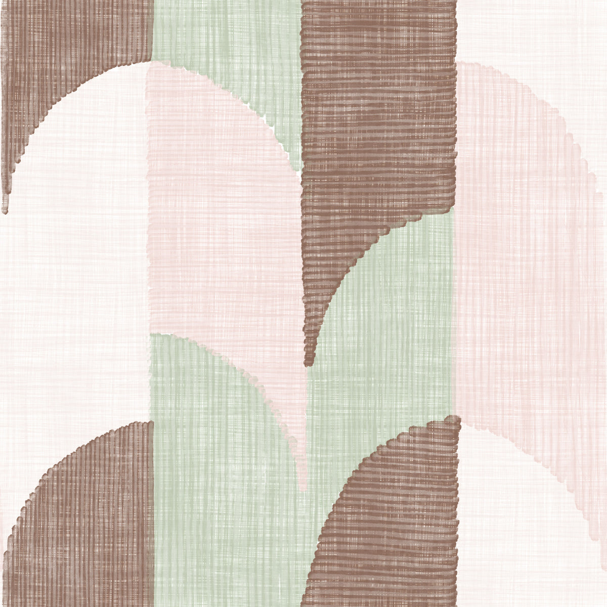 Mid Mod Textured Hand Painted Geometries Grandmillennial Delight Soft Wallpaper⁠