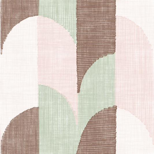 Mid Mod Textured Hand Painted Geometries Grandmillennial Delight Soft Wallpaper⁠