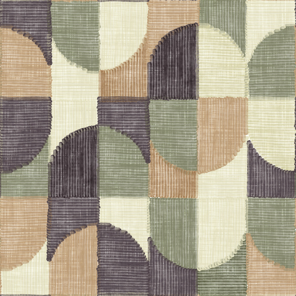 Tiled Textured Hand Painted Geometries Curated Harmony Tones Wallpaper⁠ in your room — zoomed