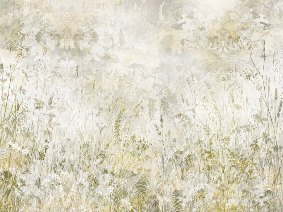 Botanical Damask Wildflower Meadow Wall Mural Wall Mural Wall Mural