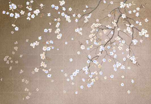 Minimalist Floating Petals Wall Mural