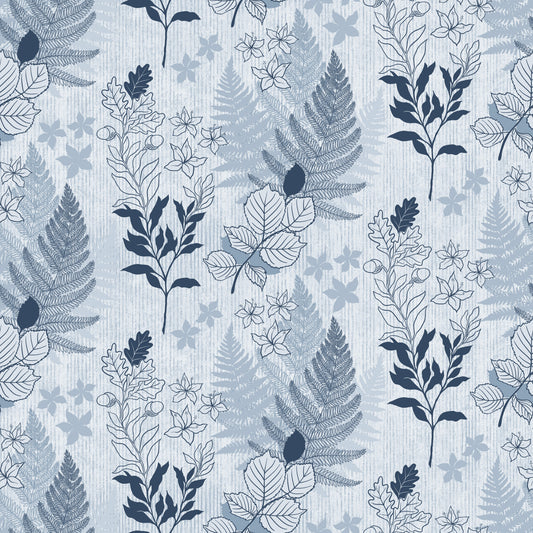 Alpine Botanical Silhouettes - Blue Wallpaper⁠