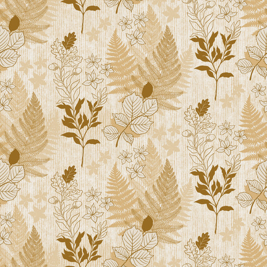 Alpine Botanical Silhouettes - Gold Wallpaper⁠