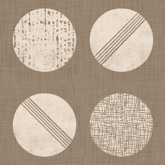 Warm Taupe Cream Circles Wallpaper Mid Century Wallpaper⁠