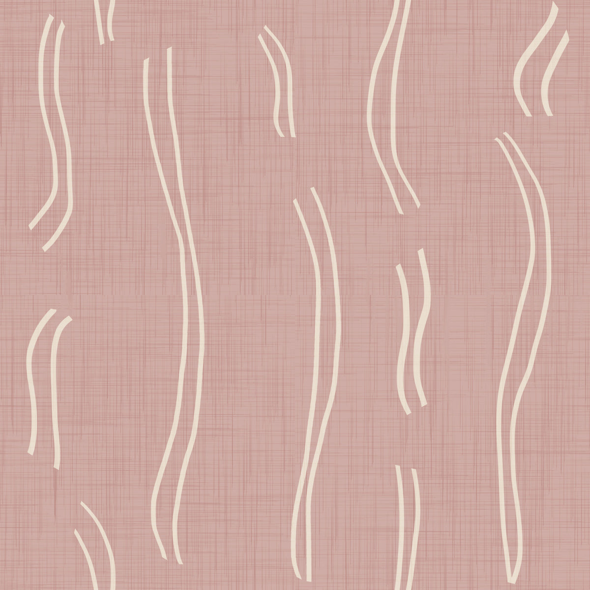 Blush Pink Wavy Stripe Wallpaper Mid Century Wallpaper⁠