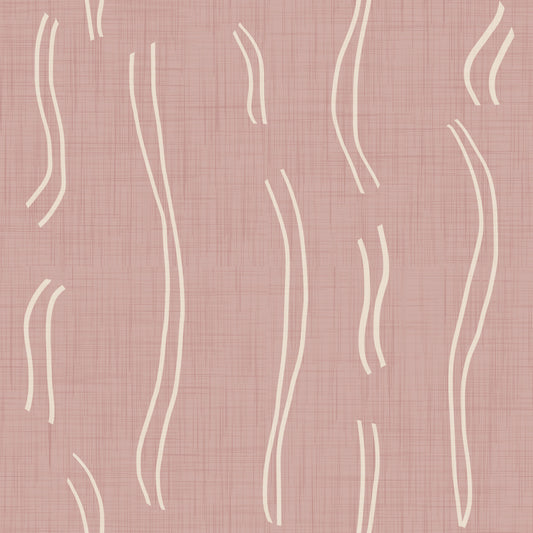 Blush Pink Wavy Stripe Wallpaper Mid Century Wallpaper⁠
