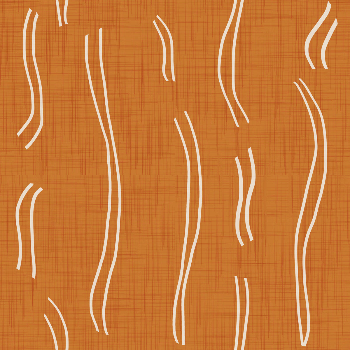 Burnt Orange Wavy Stripe Wallpaper Mid Century Wallpaper⁠ in your room — zoomed