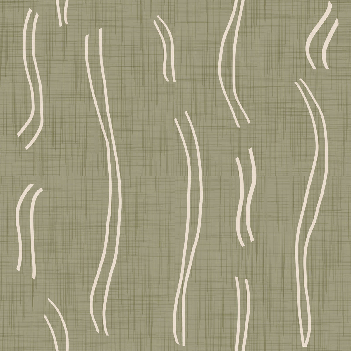 Sage Green Wavy Stripe Wallpaper Mid Century Wallpaper⁠ in your room — zoomed