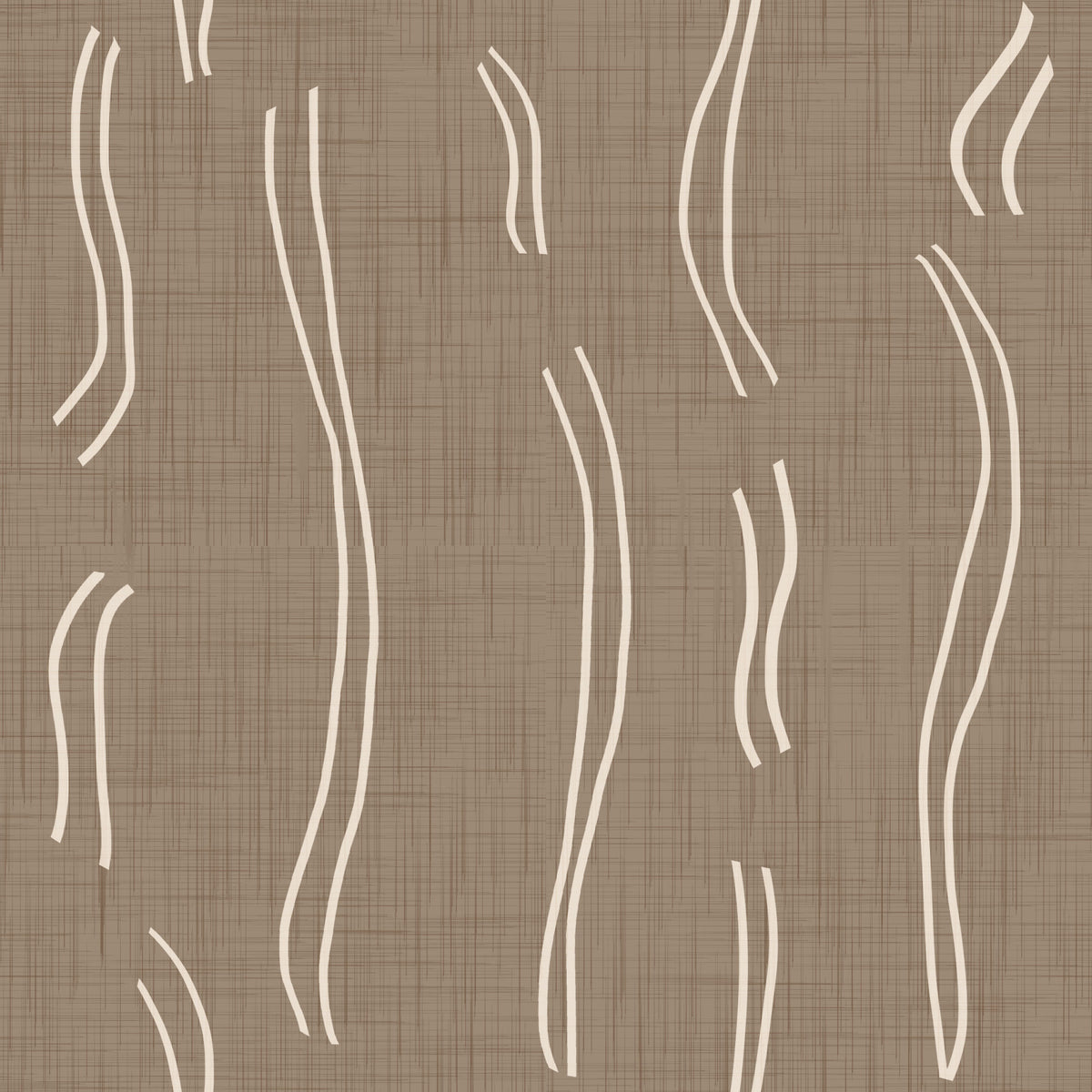 Warm Taupe Wavy Stripe Wallpaper Mid Century Wallpaper⁠
