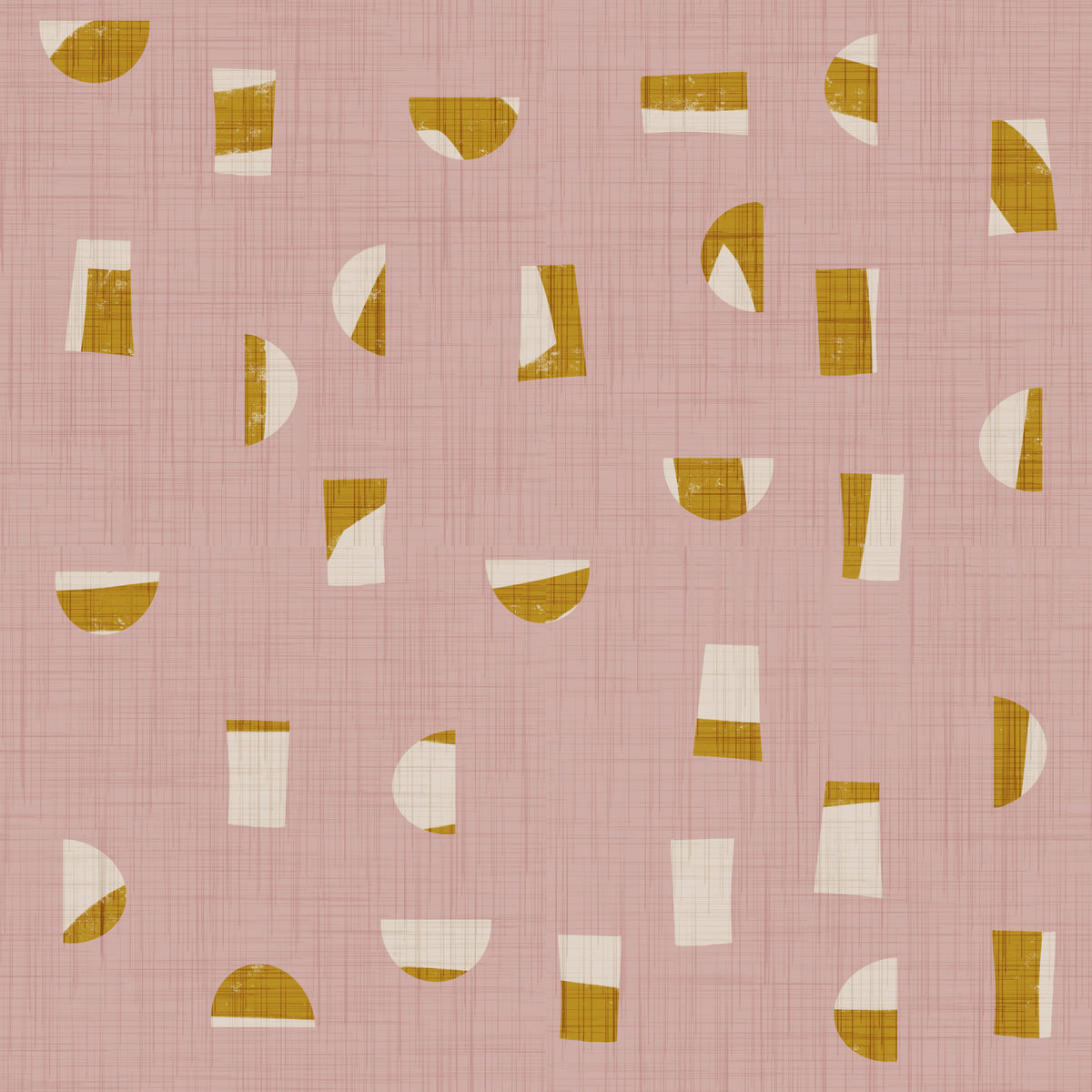 Blush Pink Abstract Shapes Wallpaper Mid Century Wallpaper⁠ in your room — zoomed