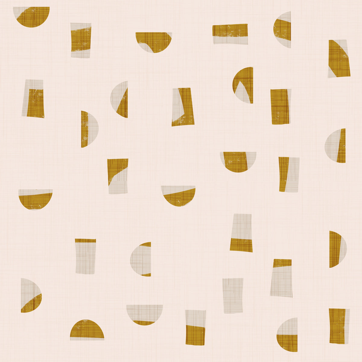 Cream Mustard Abstract Shapes Wallpaper Mid Century Wallpaper⁠