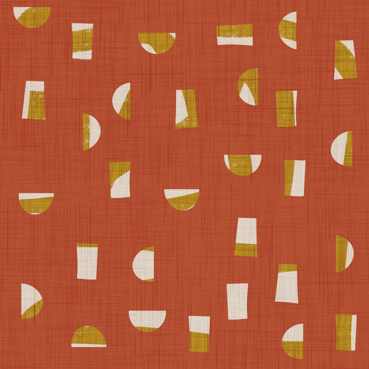 Rust Red Abstract Shapes Wallpaper Mid Century Wallpaper⁠ in your room — zoomed