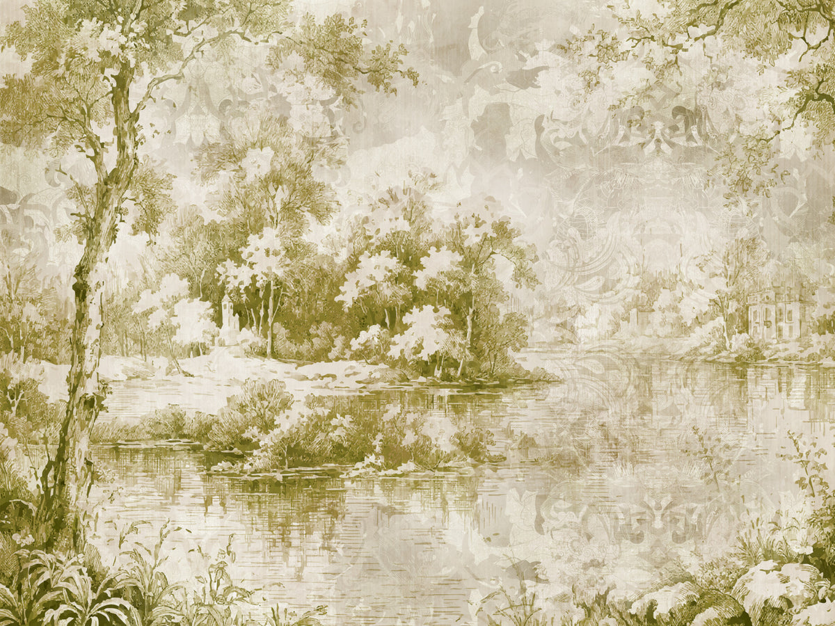 Rustic Sage Pastoral Garden Mural Wall Mural in your room — zoomed