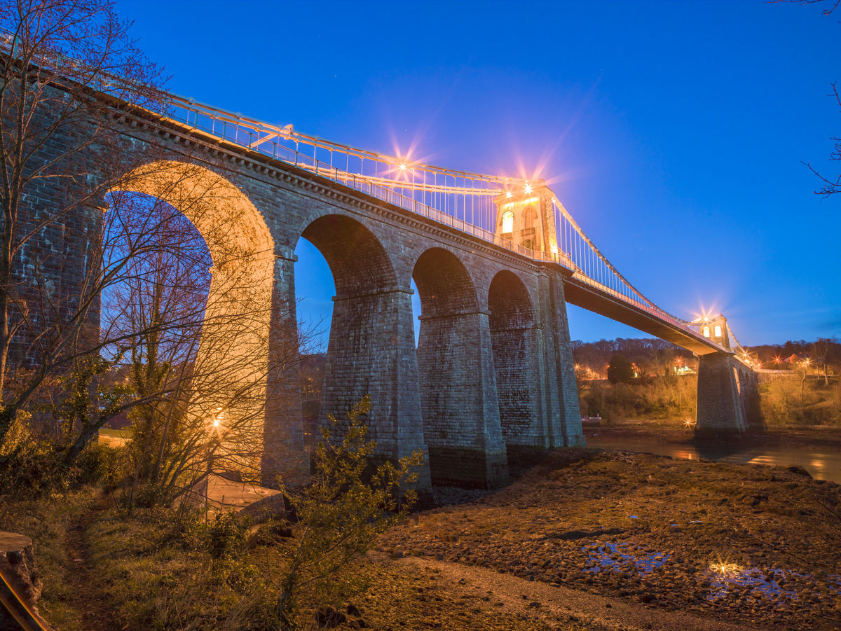 Evening Bridge Architectural Composition Wall Mural