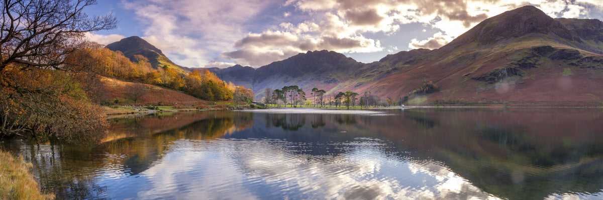 Serene Highland Reflections Wall Mural in your room — zoomed