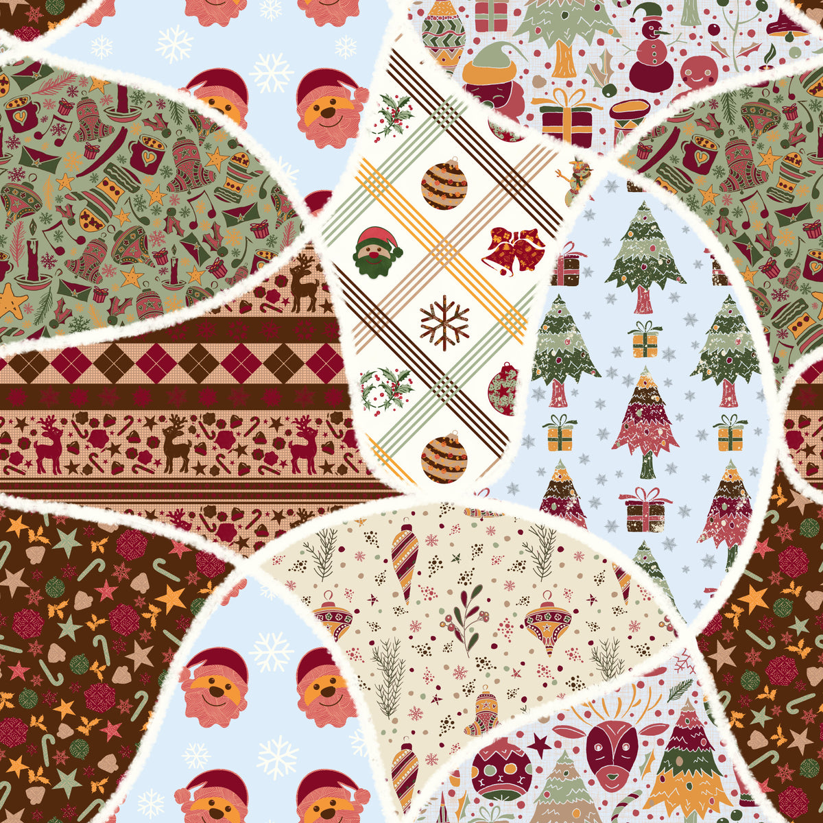 Nordic Noel Collage Wallpaper⁠ in your room — zoomed
