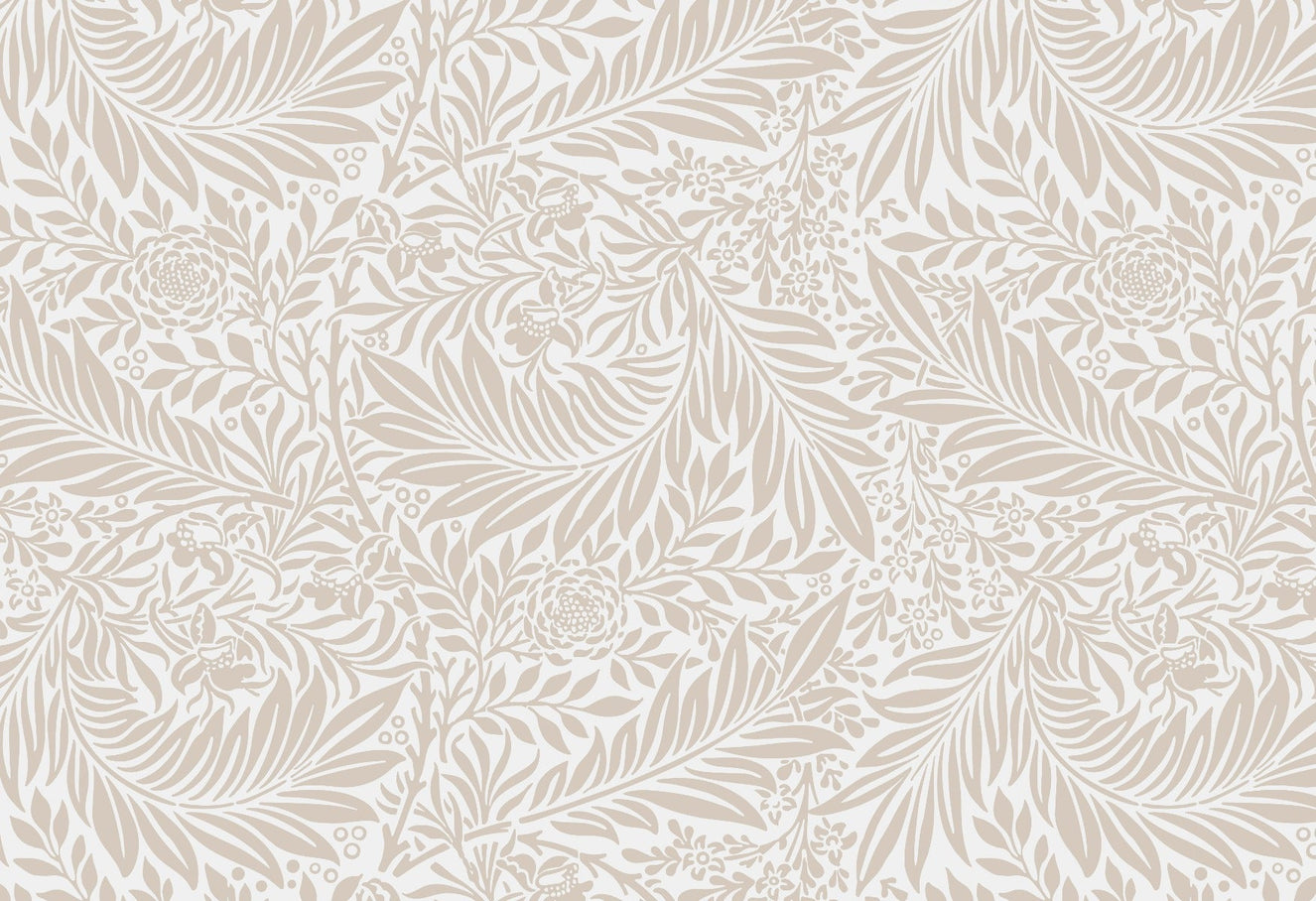 Beige Color Leaves Wallpaper Mural