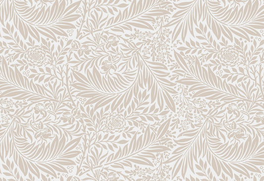 Beige Color Leaves Wallpaper Mural
