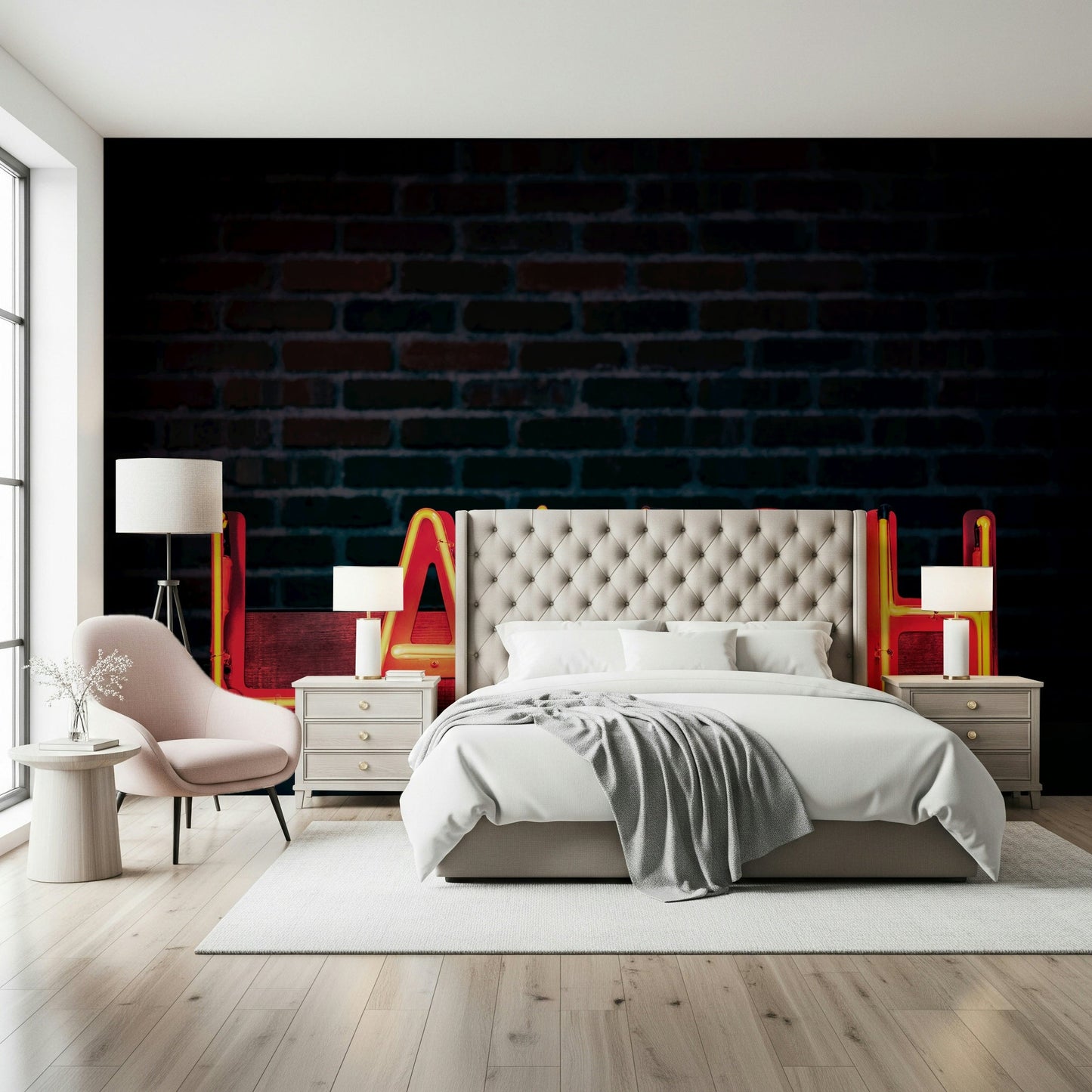 A contemplative gentle design wallpaper mural for a feature wall.