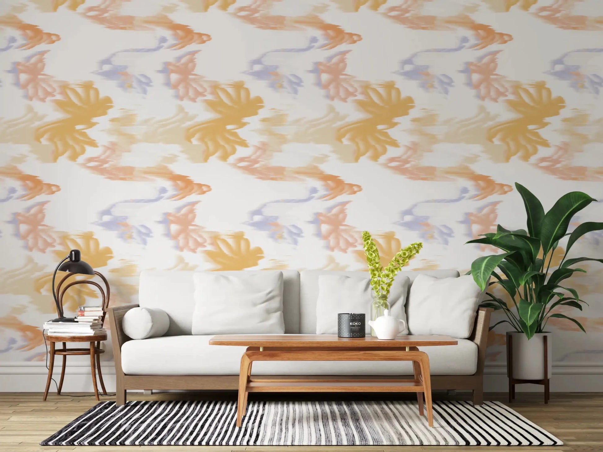 Subtle pastel abstract wallpaper with Lavado de Pastel Fluido airy style