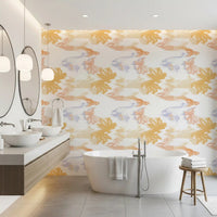 Bathroom wall featuring Lavado de Pastel Fluido wallpaper with blended tones
