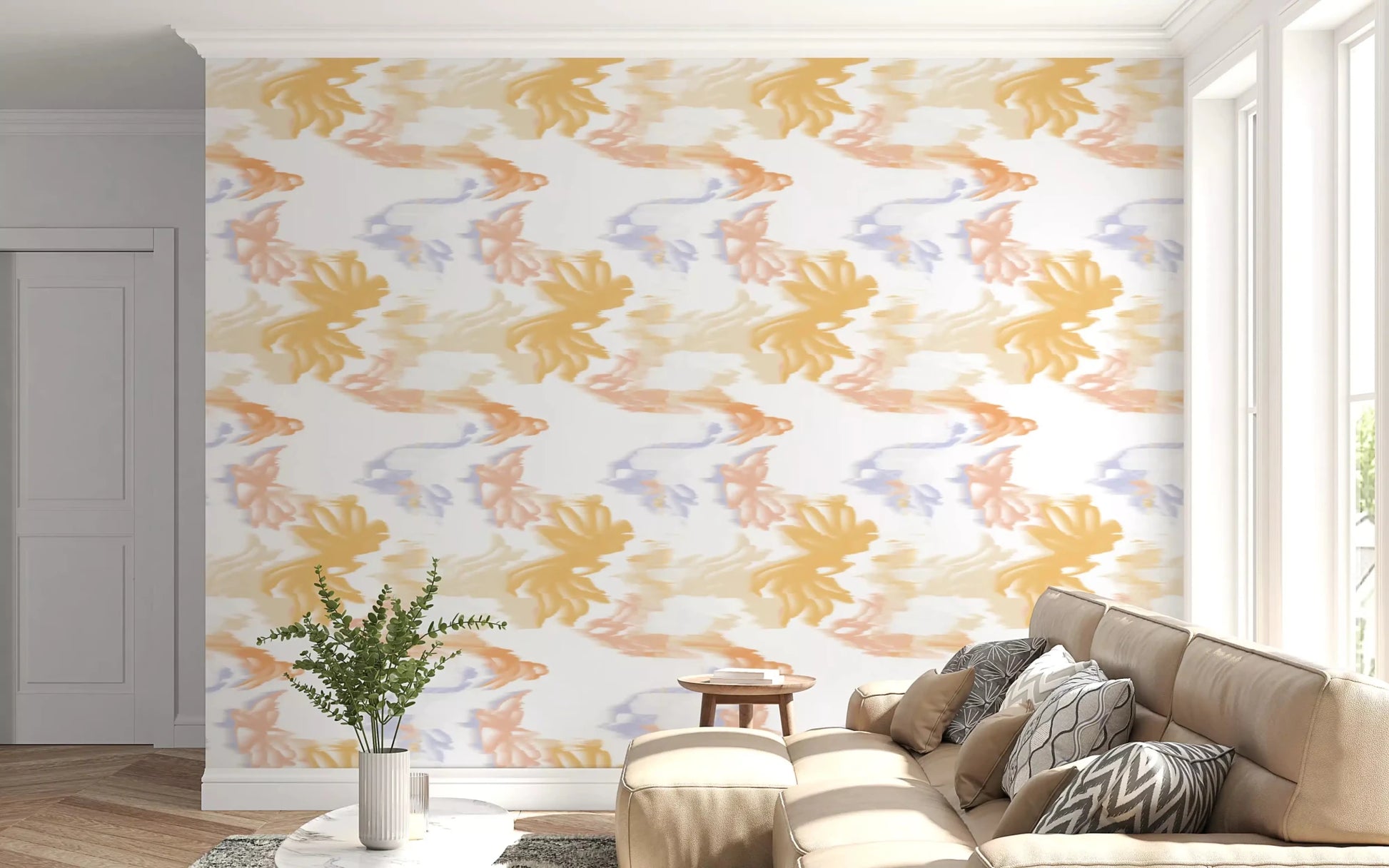 Lavado de Pastel Fluido wallpaper with warm and cool pastel transitions