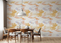 Modern pastel wallpaper with Lavado de Pastel Fluido flowing pattern design