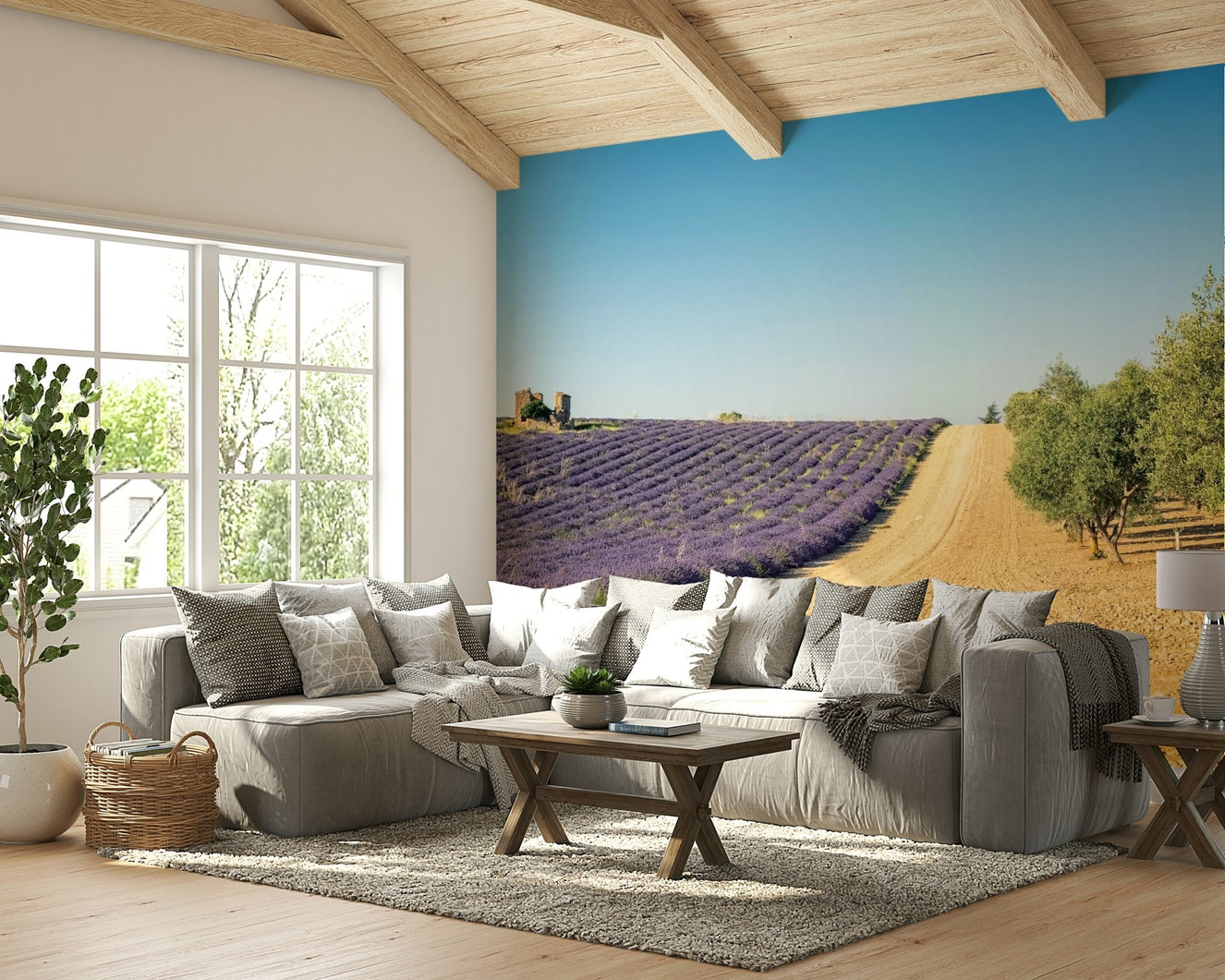 Lavender rows wallpaper for walls

