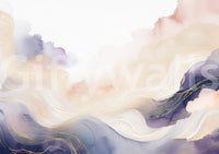 Light lavender cloud mural for tranquil rooms

