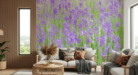 Restful light Lavender Field Dream Wall Mural natural texture.
